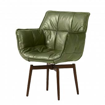 Кресло Center Armchair, Hammer Brass RM натуральная кожа Lawn Green Nubuck